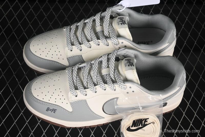 Nike SB Dunk Low Bape Collaboration Anniversary Edition Customized Low-Top Casual Skate Shoes - JJ2508-558