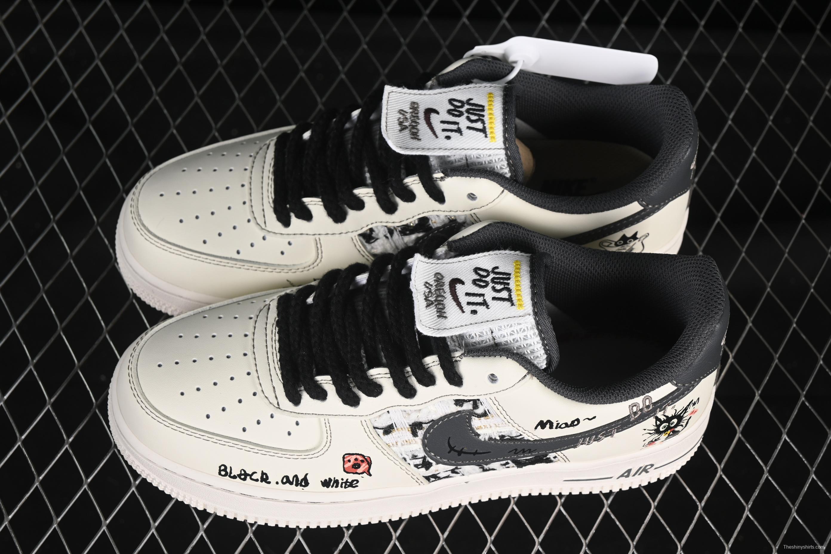 Nike Air Force 1'07 Low Little Black Cat Casual Sneakers - FJ7740-710