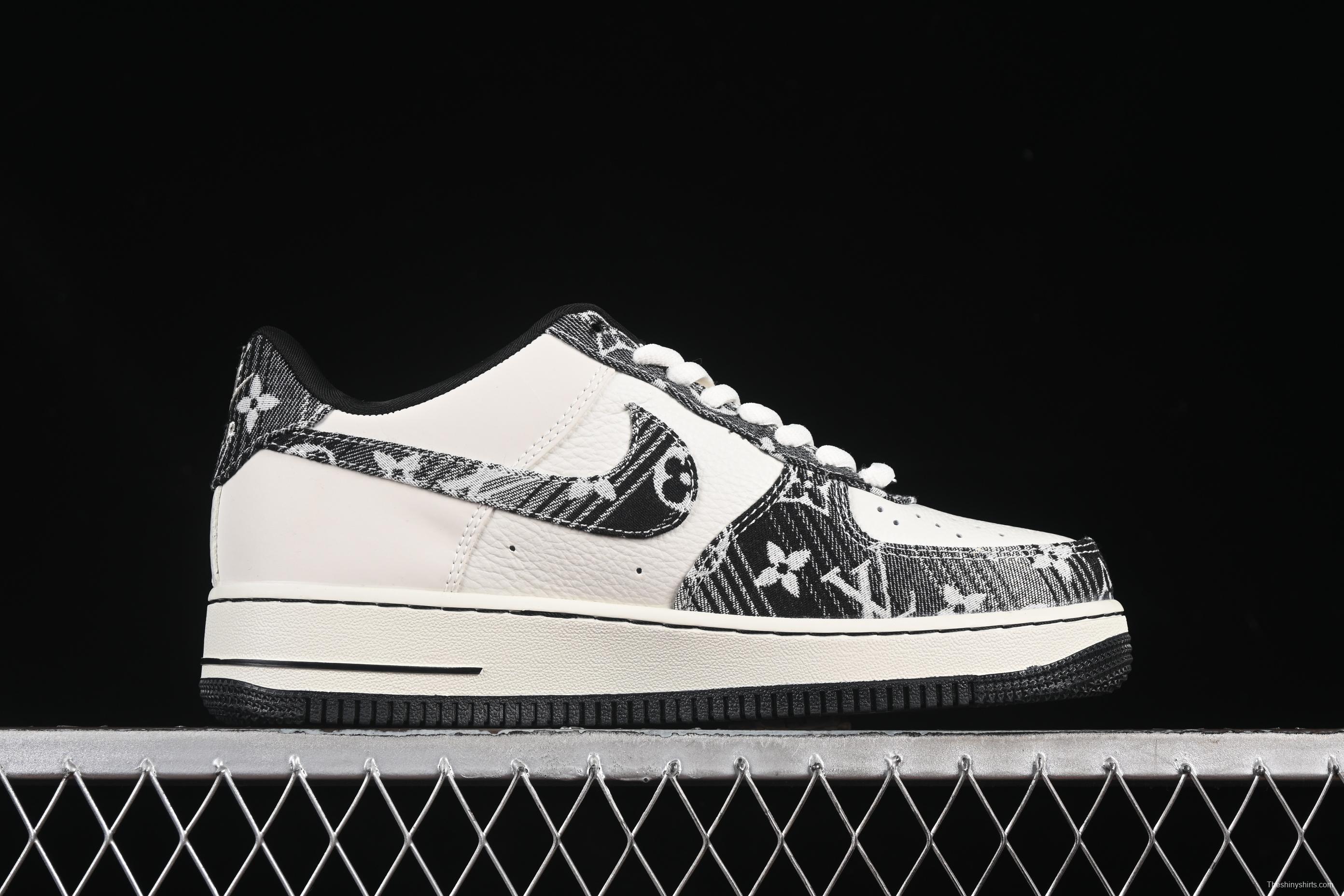 Nike Air Force 1 '07 Low LV Collaboration Grey Black Denim Casual Sneakers - SC9207-539