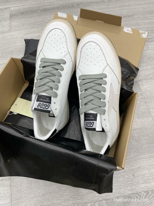 2024 Unisex GGDB White Black Leather Low Top Sneakers MJ00260