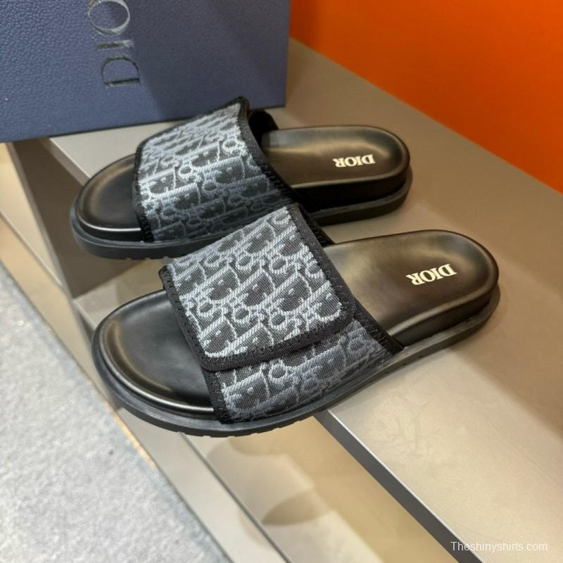 2024 Slippers Dior Black Fabric Slippers MJ00180