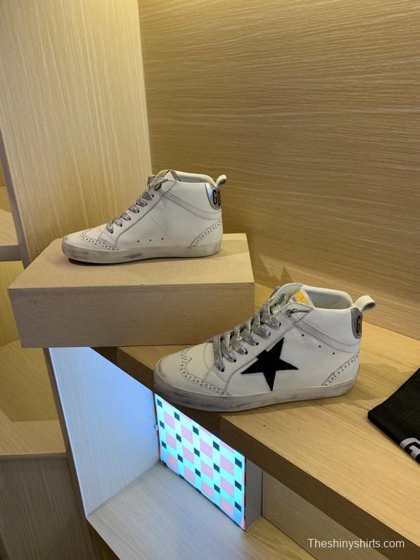 2024 Unisex GGDB White Black Leather High-top Sneakers MJ00300