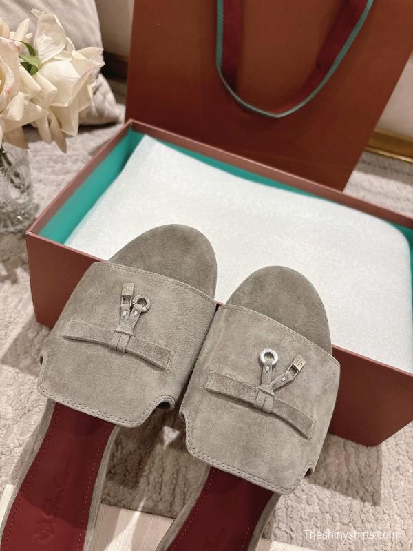 2025 Women LP Brown Suede Slippers LY00370