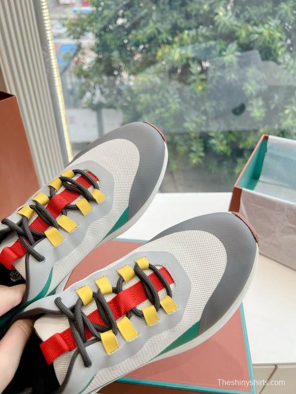 2024 Unisex Le Parmentier Green White Gray Knitted Casual Sneakers Top Version MJ00340