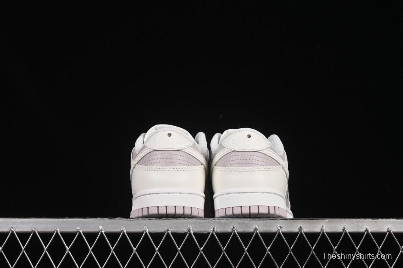 Nike SB Dunk Low White Light Purple Embossed Low-Top Casual Skate Shoes IH0639-011