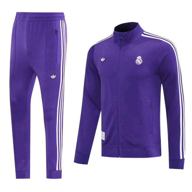 25/26 Real Madrid Purple Full Zipper Jacket +Long Pants