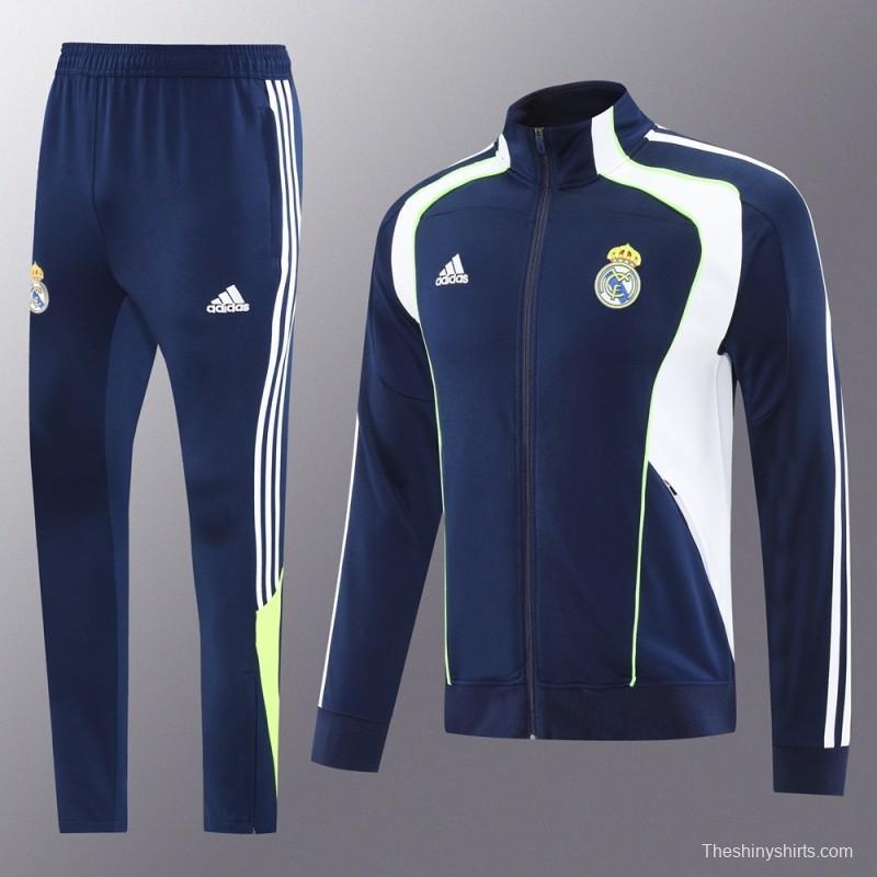 25/26 Real Madrid Navy/White Full Zipper Jacket +Long Pants