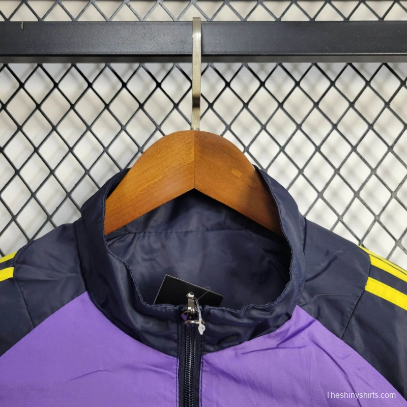 25/26 Real Madrid Jacket Black/Purple Windbreaker