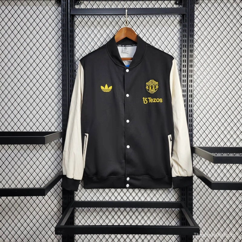 25/26 Manchester United Jacket BLACK/White Windbreaker