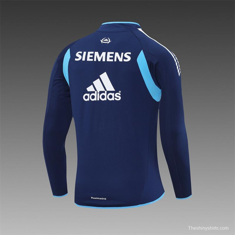 Retro 05/06 Real Madrid Royal Blue Half Zipper Jacket+Long Pants