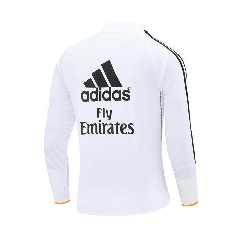 Retro 13/14 Real Madrid White Half Zipper Jacket