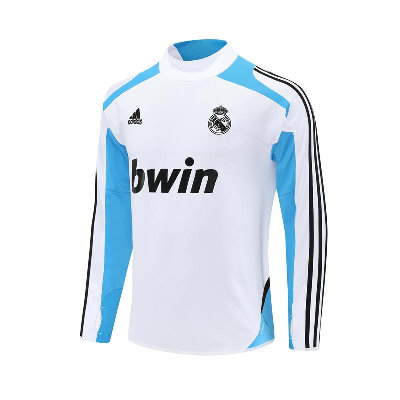 Retro 12/13 Real Madrid White/Blue Half Zipper Jacket