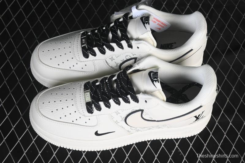 Nike Air Force 1 '07 Low LV Collaboration Off-White Small Swoosh Casual Sneakers - CS5288-035