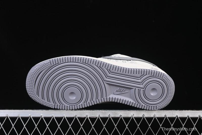 Nike Air Force 1 '07 Low LV Collaboration Printed Beige Swoosh Casual Low-Top Sneakers - HH7518-079