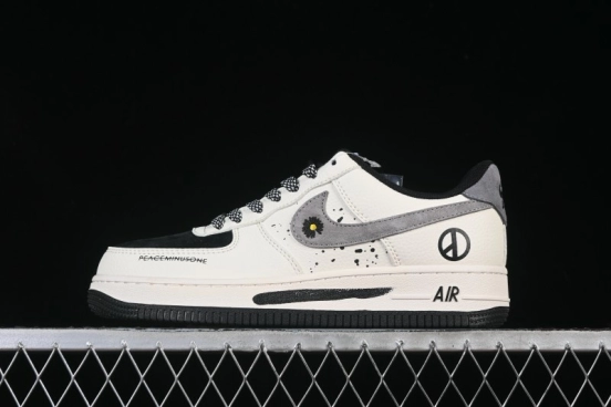 Nike Air Force 1 '07 Low G-Dragon Collaboration Daisy Beige Black Grey Casual Sneakers - QW5606-265