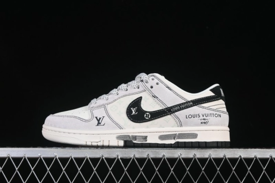Nike SB Dunk Low LV Collaboration Graffiti Dual-Color Anniversary High-End Custom Low-Top Casual Skate Shoes - CX5050-Y01