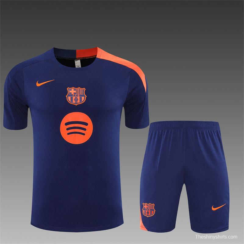 25/26 Barcelona Royal Blue T90 Short Sleeve Jersey+Shorts with XS