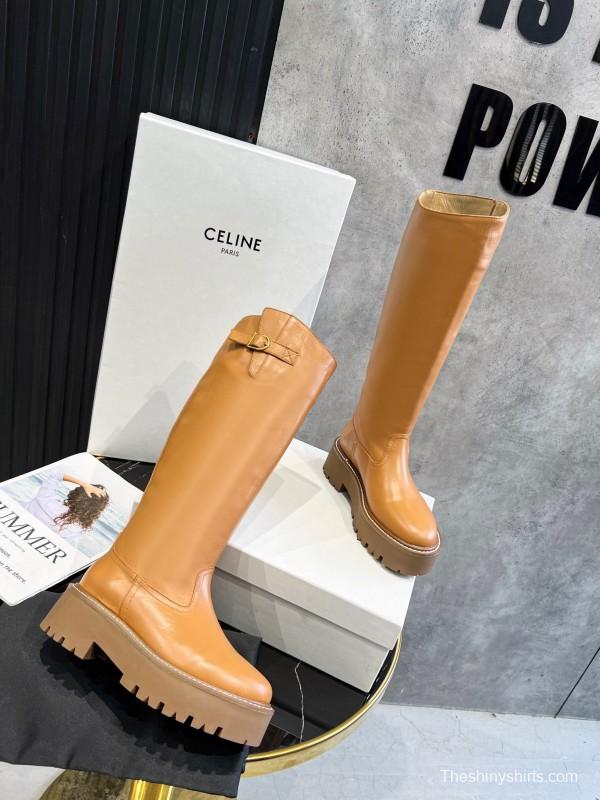 Celine 2025/SS Fall Winter Belt Buckle Long Boots - LY00420