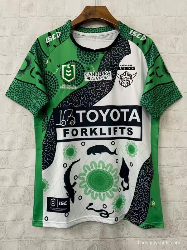25/26 Canberra Raiders Green with Indigenous Art Jersey