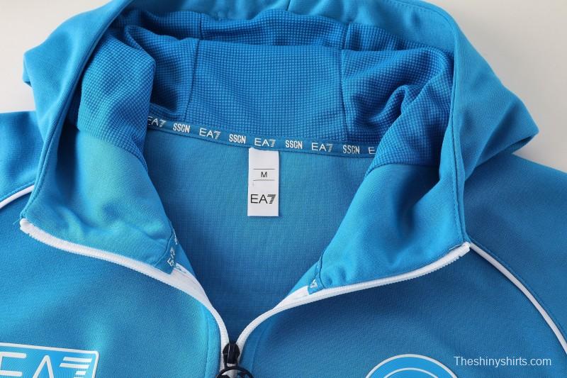 25/26  Napoli Sky Blue  Full zipper Jacket Tracksuit+ long pants