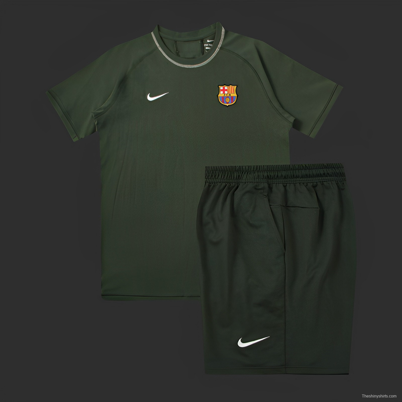 23/24 Barcelona Dark Green Cotton Short Sleeve Jersey+Shorts