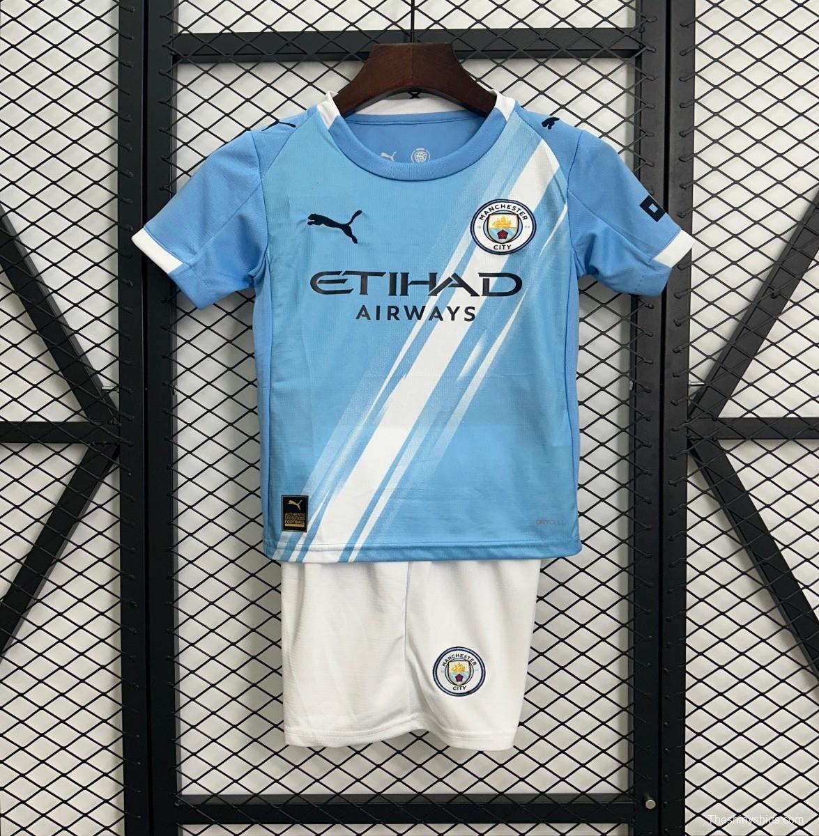 25/26 Kids Manchester City Home Size 16-28 Jersey