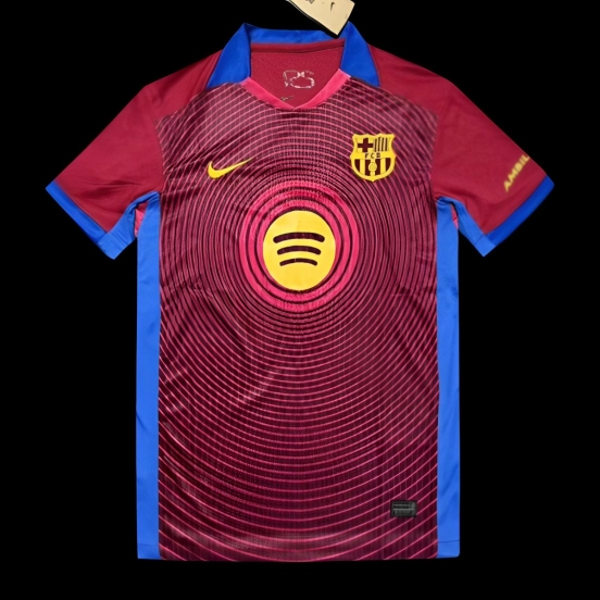 25/26 FC Barcelona Burgundy with Circular Sound Wave Pattern Jersey