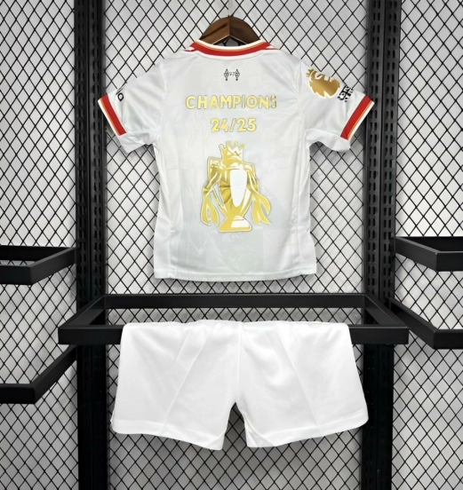 24/25 Kids Liverpool Third White Jersey With Champion Printing