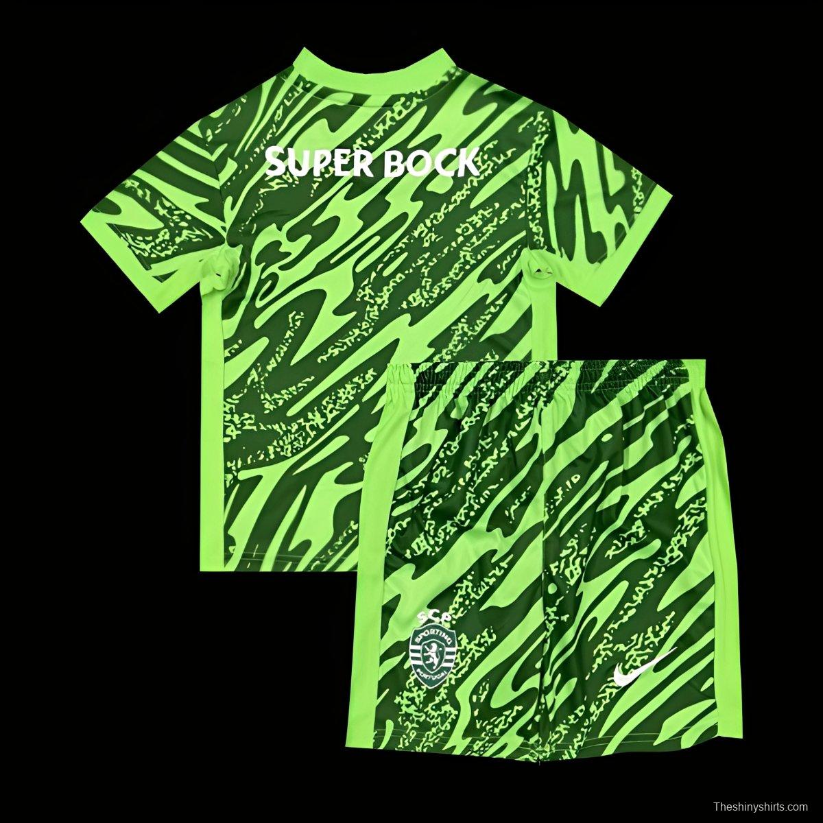 25/26 Kids Sporting Lisbon Goalkeeper Green Jersey