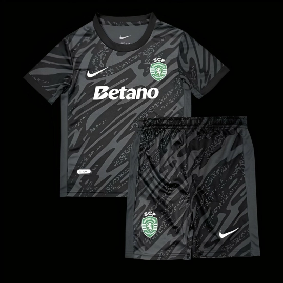 25/26 Kids Sporting Lisbon Goalkeeper Black Jersey