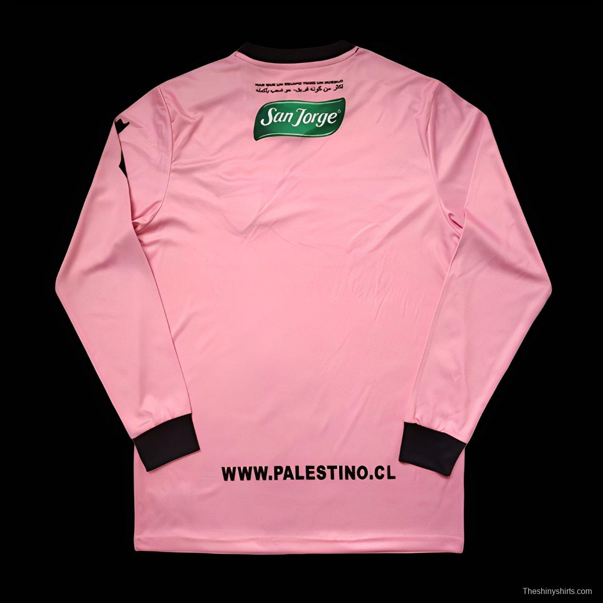 Retro 22/23 Palestino CD Pink Long Sleeve Jersey
