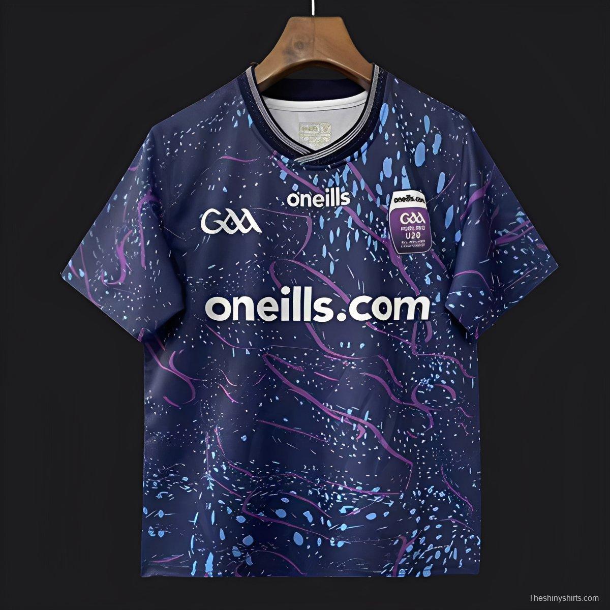 2026 Ireland GAA U20 Hurling Navy with Purple Marble Pattern Jersey